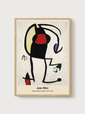 Joan Miro Femme Dans La Rue Poster poster in oak frame