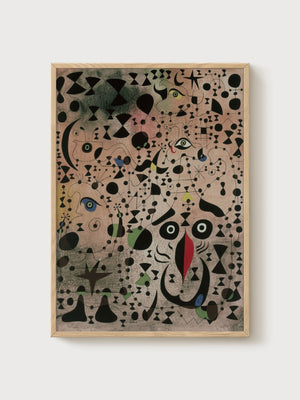 Abstract Wall Art poster in oak frame