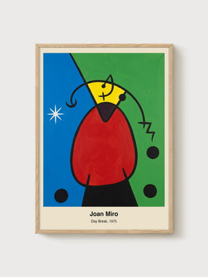 Joan Miro Day Break Poster poster in oak frame
