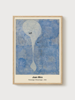 Joan Miro Personage Abstract Art Print poster in oak frame