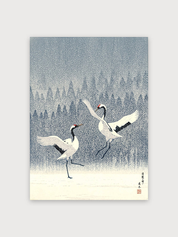 Cranes In Falling Snow - Digital Download