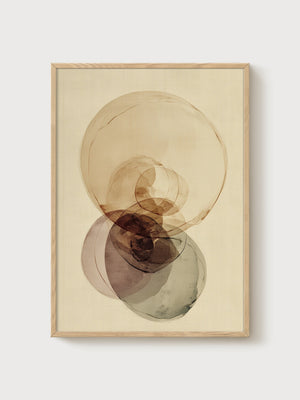Wabi Sabi Abstract Wall Art poster in oak frame
