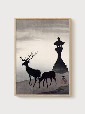 Japanese Wall Art poster in oak frame