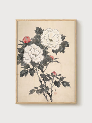 Ito Jakuchu Japanese Art Print poster in oak frame