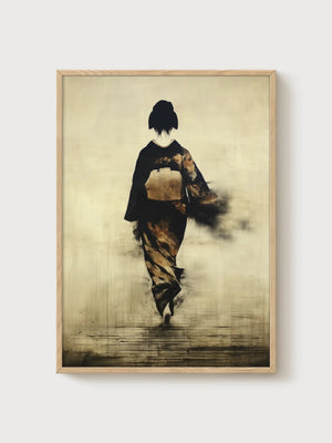 Kimono Wall Art poster in oak frame