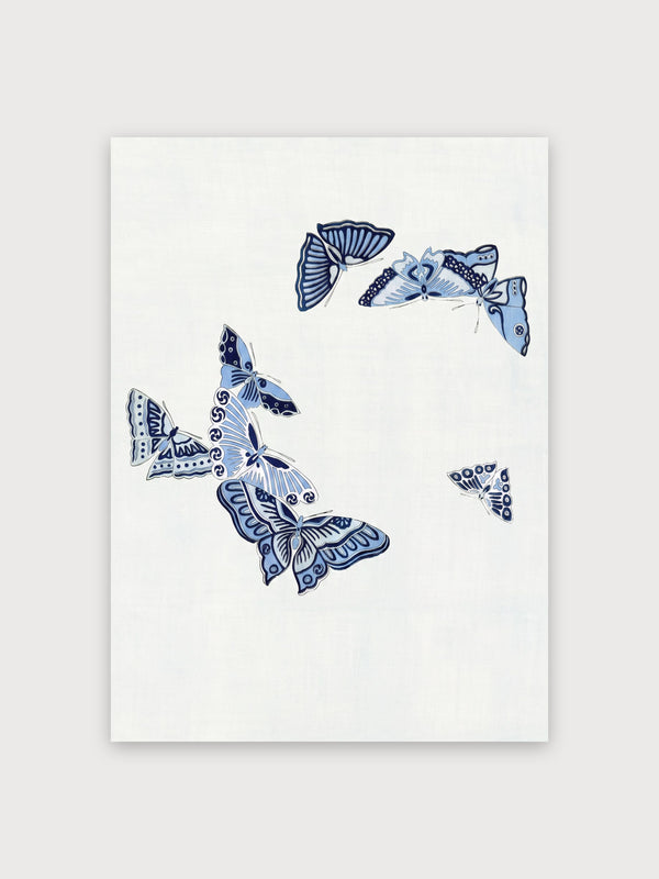 Blue Butterflies Line Art Study - Digital Download