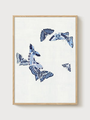 Monarch Butterfly Wall Art poster in oak frame