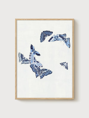 Monarch Butterfly Wall Art poster in oak frame