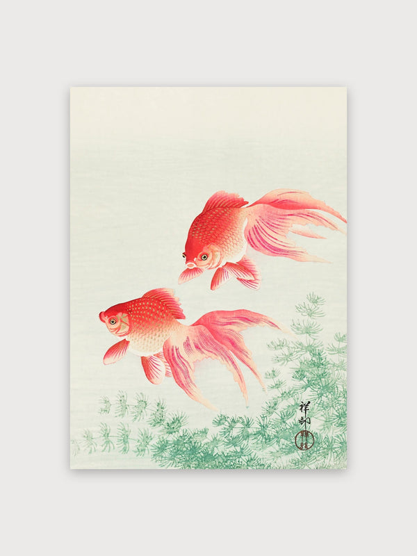 Red Koi Fish Japanese Woodblock - Digital Download