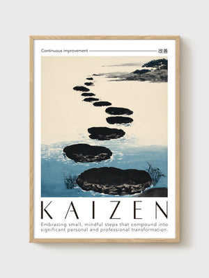 Kaizen Zen Garden Poster poster in oak frame