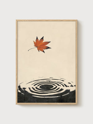 Zen Wabi Sabi Wall Art poster in oak frame