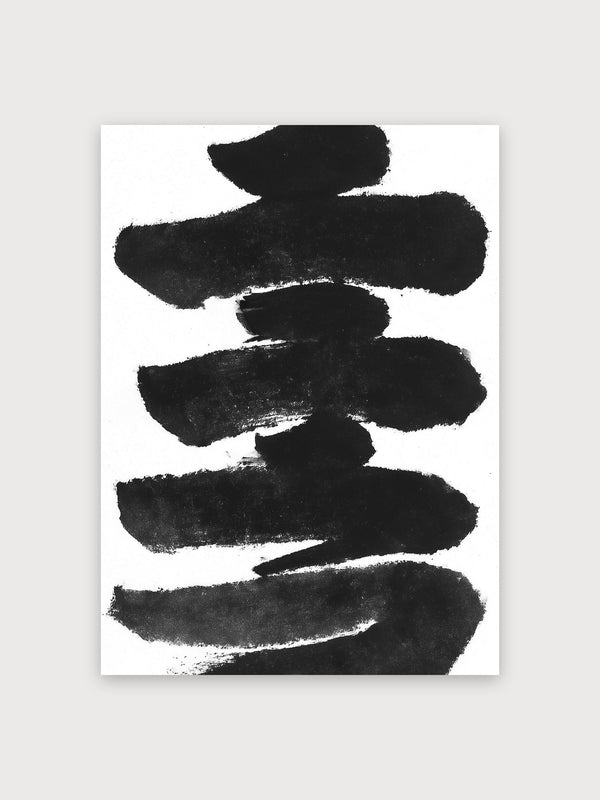 Abstract Black Brushstrokes Minimalist - Digital Download