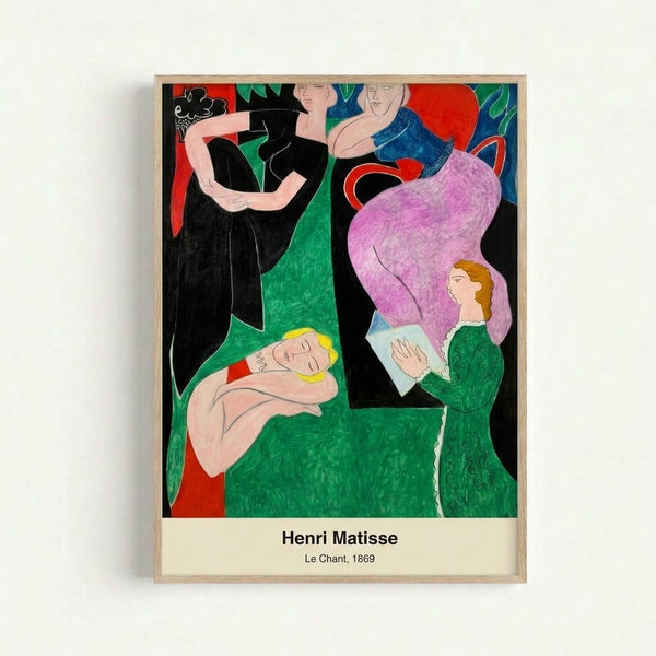 Framed modern art print with abstract composition in rich jewel tones and warm earth colors, radiating expressive energy and artistic boldness.