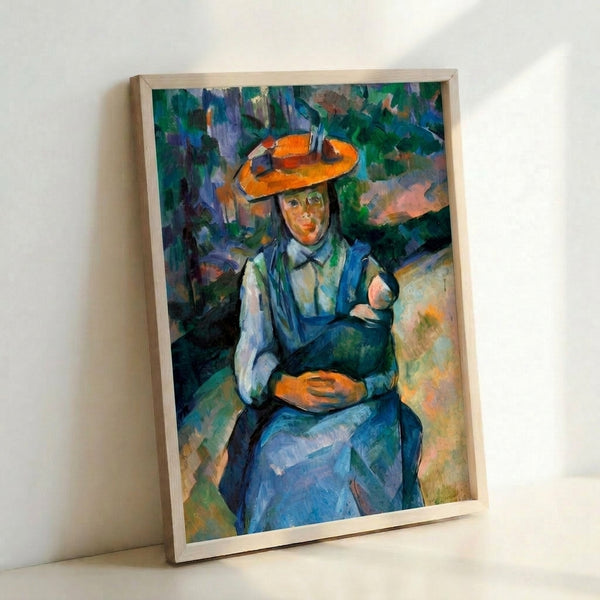 Impressionist art print depicting a little girl with her doll companion, featuring translucent watercolor layers and a quiet, intimate atmosphere on a gallery wall.