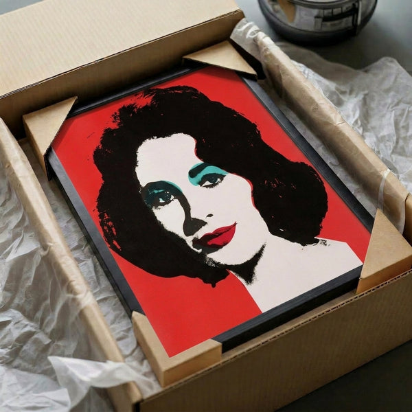 Eye-catching pop art print with expressive color overlays and graphic silkscreen styling on a gallery wall.