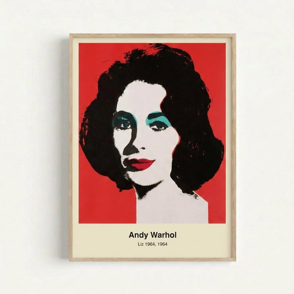 Framed contemporary pop art print featuring a glamorous female portrait in striking neon colors against a white background.