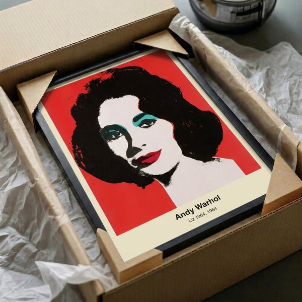 Contemporary pop art wall print portraying a glamorous woman's portrait in neon magenta, electric cyan, and sunny yellow tones.