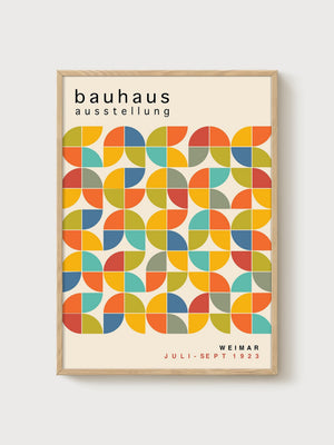 Bauhaus Exhibition Poster poster in oak frame