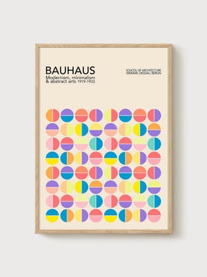 Bauhaus Print poster in oak frame