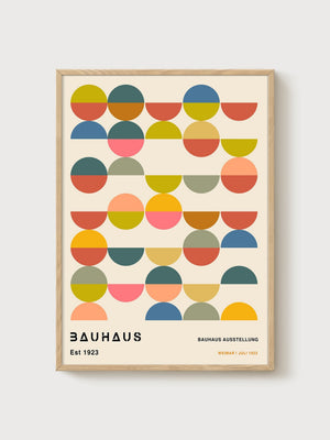 Bauhaus Print poster in oak frame