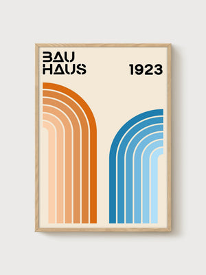 Bauhaus Print poster in oak frame