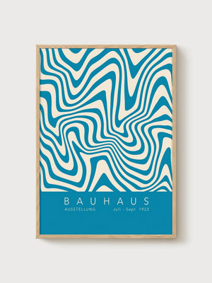 Bauhaus Print poster in oak frame