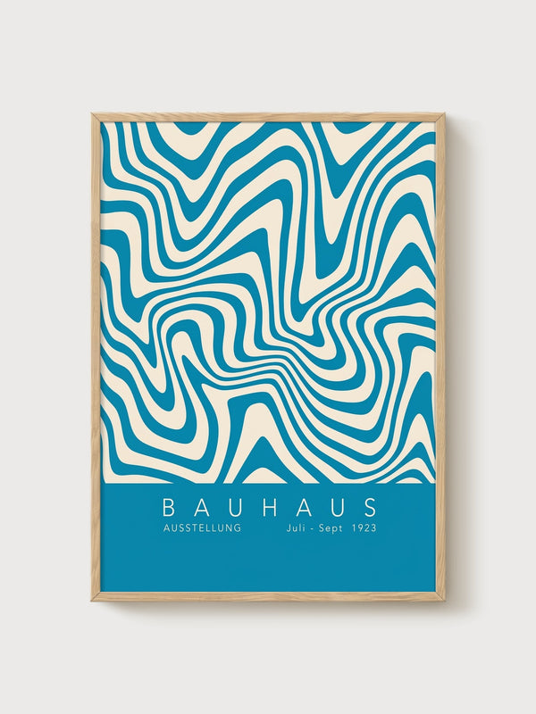 Bauhaus Print poster in oak frame