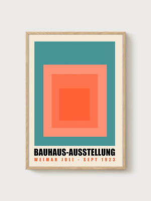 Bauhaus Exhibition Poster poster in oak frame