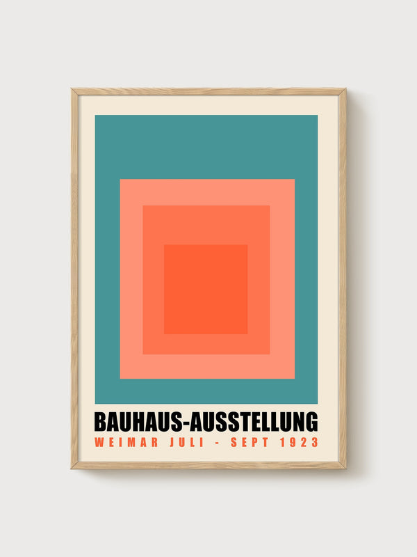 Bauhaus Exhibition Poster poster in oak frame