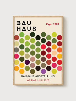 Bauhaus Print poster in oak frame