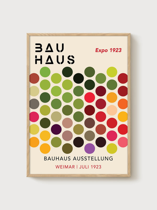 Bauhaus Print poster in oak frame