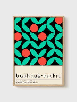 Bauhaus Print poster in oak frame