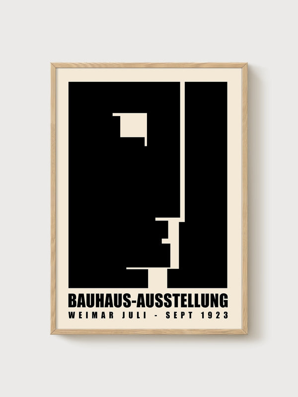 Bauhaus Print poster in oak frame