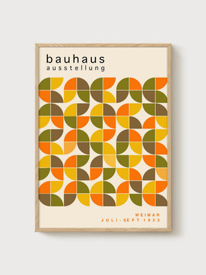 Bauhaus Print poster in oak frame