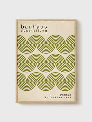 Bauhaus Exhibition Poster poster in oak frame