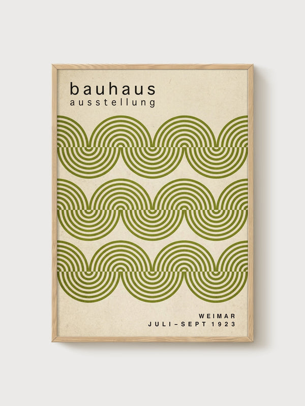 Bauhaus Exhibition Poster poster in oak frame