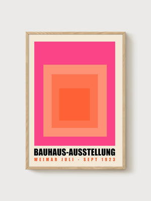 Bauhaus Print poster in oak frame