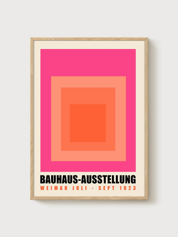 Bauhaus Print poster in oak frame