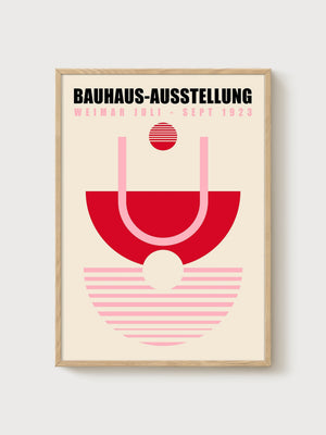 Bauhaus Exhibition Poster poster in oak frame