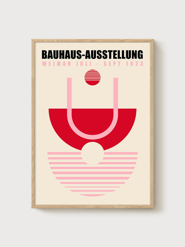 Bauhaus Exhibition Poster poster in oak frame