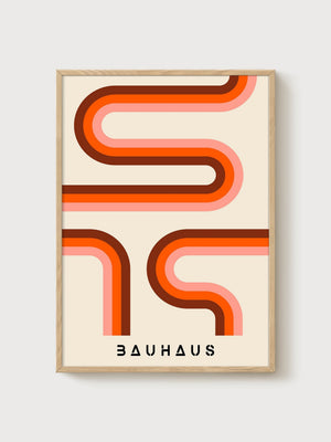 Bauhaus Print poster in oak frame