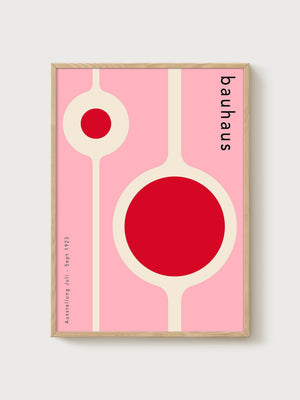 Bauhaus Print poster in oak frame