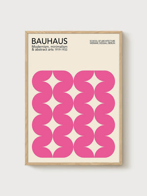 Bauhaus Print poster in oak frame