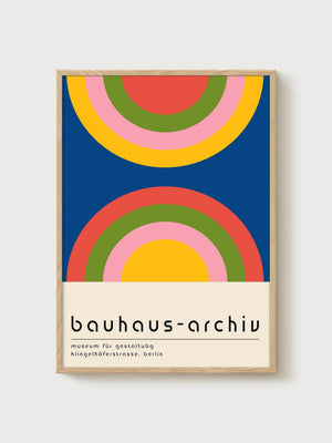 Bauhaus Print poster in oak frame