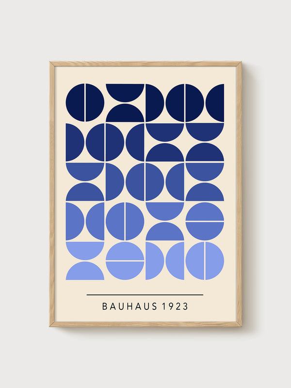 Bauhaus Print poster in oak frame