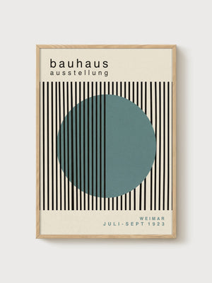 Bauhaus Print poster in oak frame