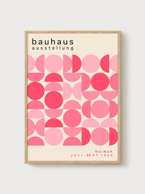 Bauhaus Print poster in oak frame