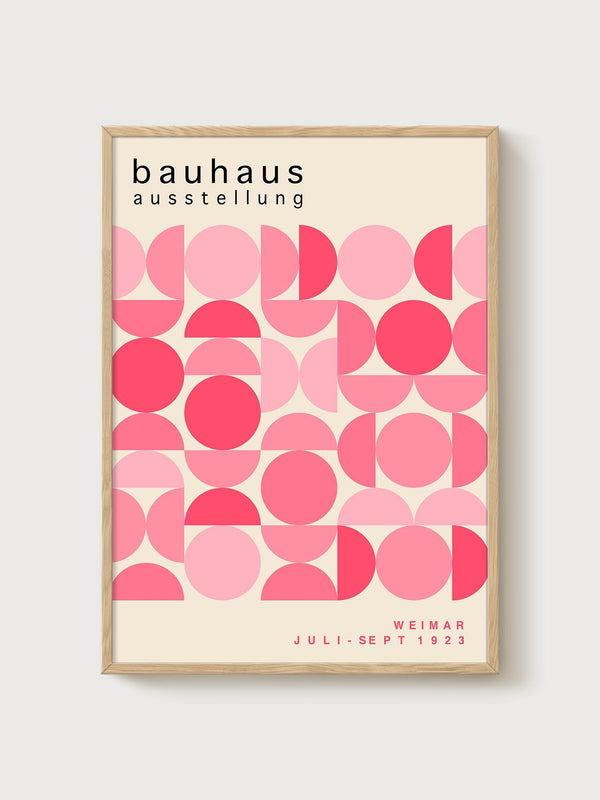 Bauhaus Print poster in oak frame