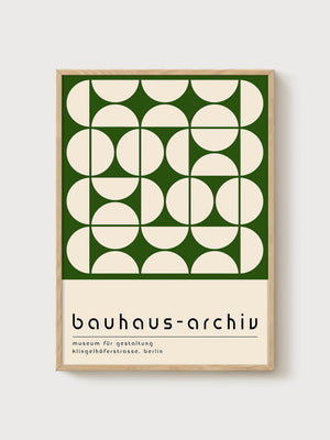 Bauhaus Print poster in oak frame