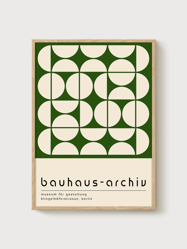 Bauhaus Print poster in oak frame